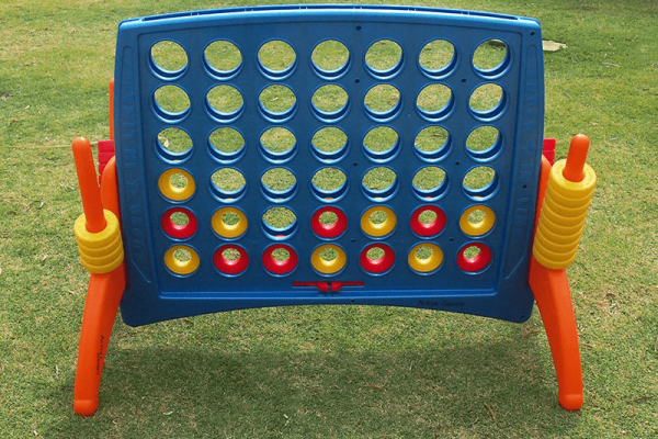 Giant Connect 4 Game Setup on Grass