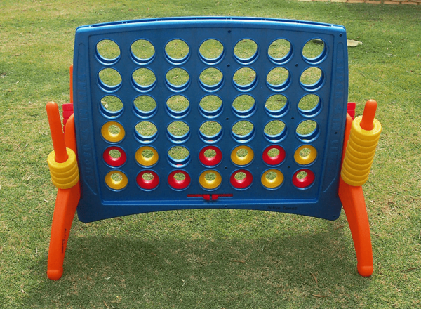 Giant Connect 4 Game Setup on Grass